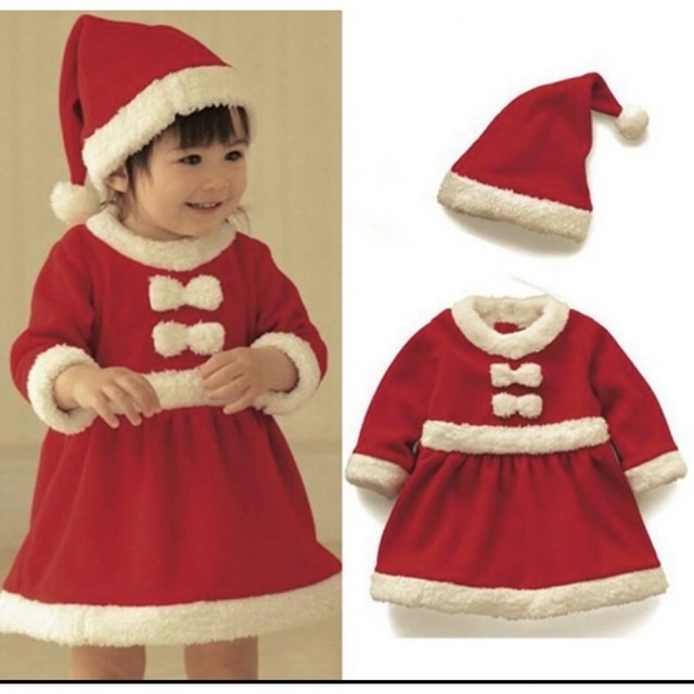 サンタコスプレ　クリスマス　キッズ　女の子　コスプレ キッズ/ベビー/マタニティのキッズ服女の子用(90cm~)(ワンピース)の商品写真