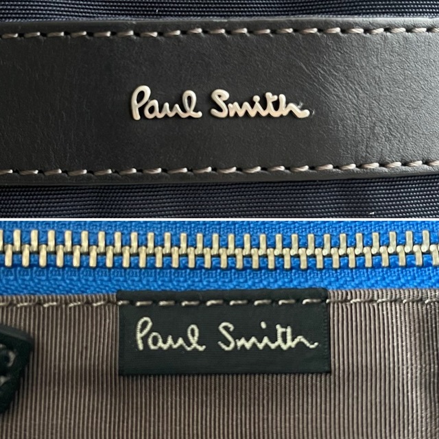 Paul Smith(ポールスミス)の【極美品】ポールスミス シグネチャーストラップ ショルダーバッグ ネイビー 紺色 メンズのバッグ(ショルダーバッグ)の商品写真