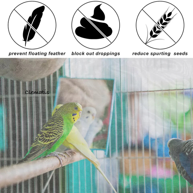 鳥 小動物v餌飛び散り防止 カバーエサ飛び散り防止ネット鳥かごネット鳥籠用 特大