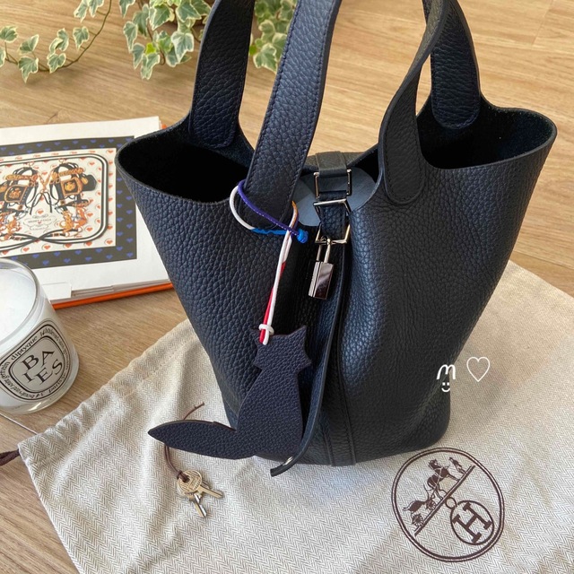 HERMES　エルメス　ピコタンロックPM　ノワール　ブラック　黒　シルバー金具 9