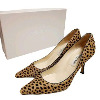 ジミーチュウ(JIMMY CHOO)の【JIMMY CHOO】箱付き美品レオパード柄ハラコパンプス ヒョウ柄(ハイヒール/パンプス)