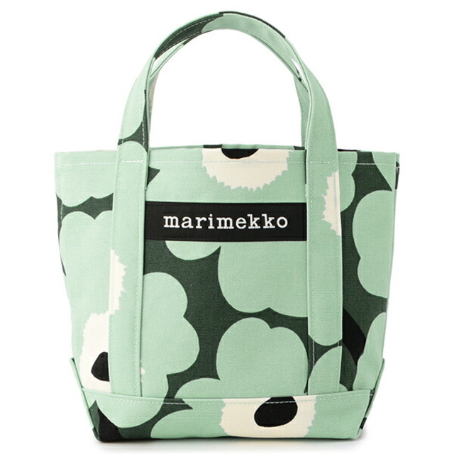 新品 マリメッコ Marimekko トートバッグ ピエニ ウニッコ 2 SEIDI ダークグリーンコットンオープン式開閉内側