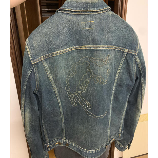 13AW saint  laurent サンローラン  袖レザーデニムジャケット