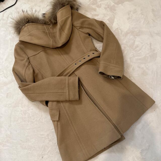 BURBERRY BLUE LABEL ファー付きウールコート