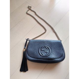 グッチ(Gucci)の【美品】GUCCI★ソーホー黒ポシェット★ショルダー(ショルダーバッグ)