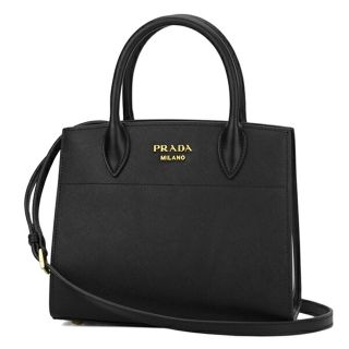 プラダ(PRADA)の新品 プラダ PRADA ハンドバッグ サフィアーノ ネロ/ビアンコ(ハンドバッグ)