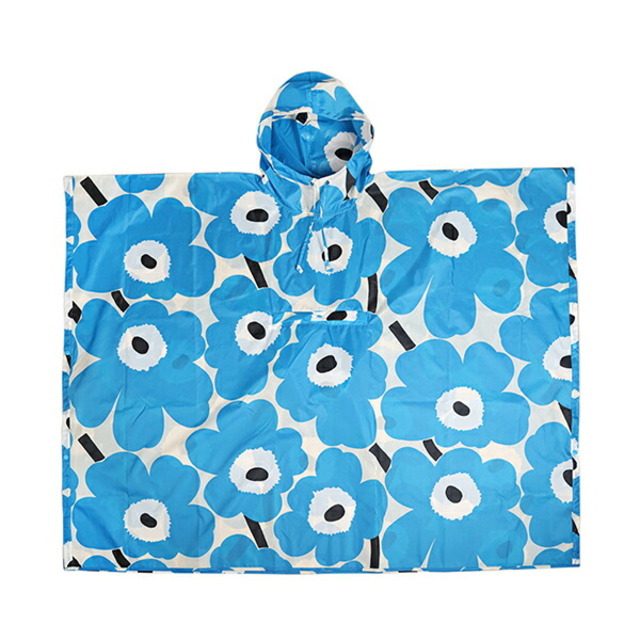 新品 マリメッコ Marimekko レインコート ウニッコ レインポンチョ ブルー/ホワイト