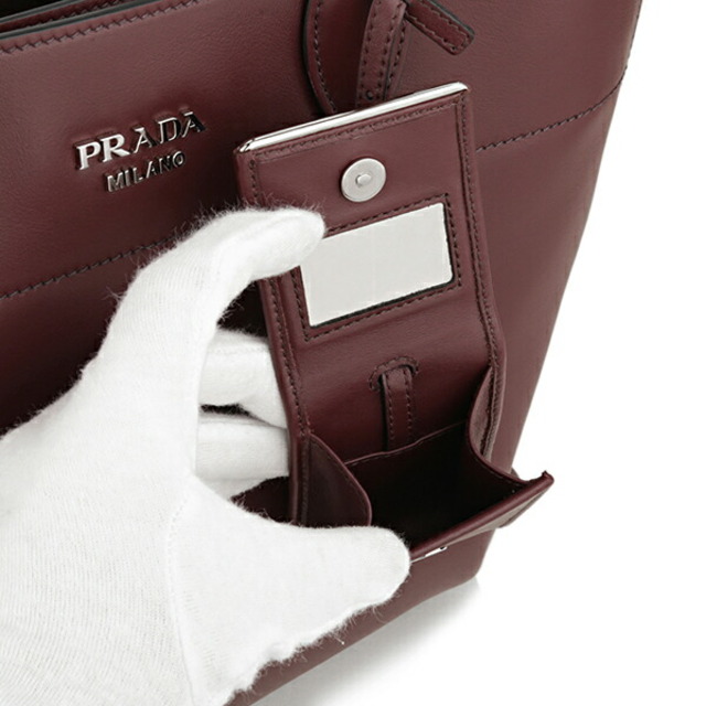PRADA(プラダ)の新品 プラダ PRADA トートバッグ シティ カーフ ボルドー レディースのバッグ(トートバッグ)の商品写真