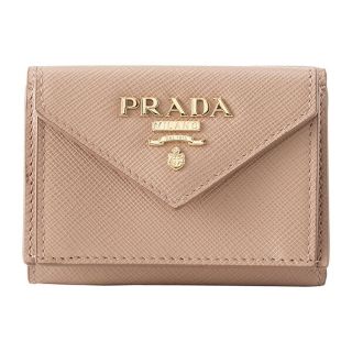 プラダ(PRADA)の新品 プラダ PRADA 3つ折り財布 サフィアーノ レター ベージュ系(財布)