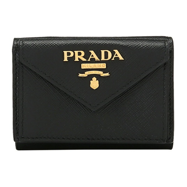 最新エルメス PRADA ネロ メタル サフィアーノ 3つ折り財布 PRADA
