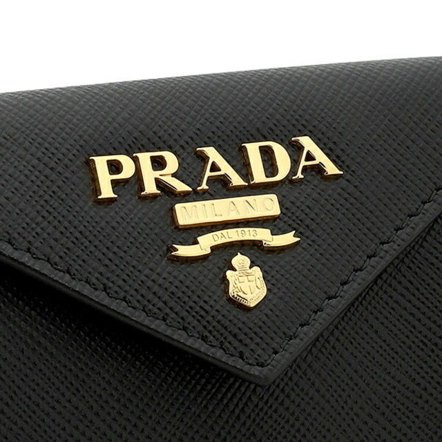 PRADA(プラダ)の新品 プラダ PRADA 3つ折り財布 サフィアーノ マルチカラー ネロ/イビスコ レディースのファッション小物(財布)の商品写真