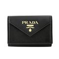 新品 プラダ PRADA 3つ折り財布 サフィアーノ マルチカラー ネロ/イビス