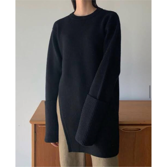 CLANE SLANT CUT KNIT TOPS スランカット　クラネレディース