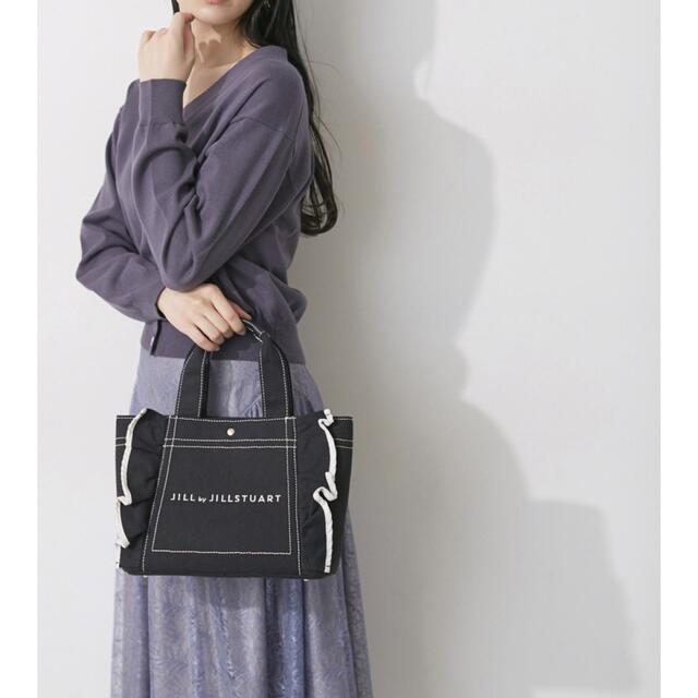 JILL by JILLSTUART(ジルバイジルスチュアート)のJILL by JILLSTUART フリルトートバッグ(小) ブラック レディースのバッグ(トートバッグ)の商品写真