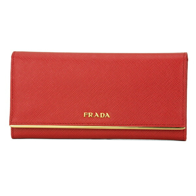 新品 プラダ PRADA 長財布 サフィアーノメタル フォーコ