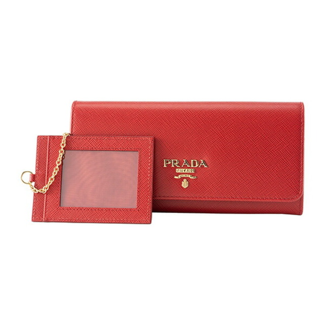 PRADA(プラダ)の新品 プラダ PRADA 長財布 サフィアーノ メタル レッド 赤 レディースのファッション小物(財布)の商品写真