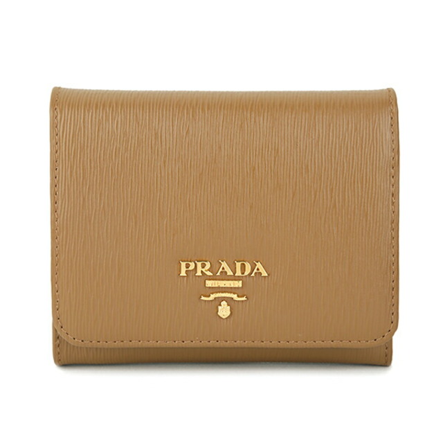 新品 プラダ PRADA 2つ折り財布 ヴィッテロ ムーヴ カラメッロ