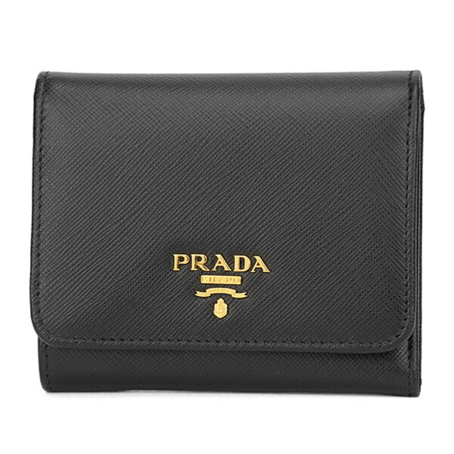 PRADA(プラダ)3つ折り財布 ブラック 本革