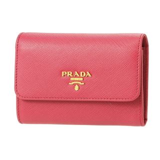 プラダ(PRADA)の新品 プラダ PRADA 3つ折り財布 サフィアーノ メタル ペオニア(財布)