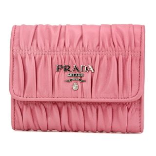 プラダ(PRADA)の新品 プラダ PRADA 3つ折り財布 ナッパ ゴーフル ピンク(財布)