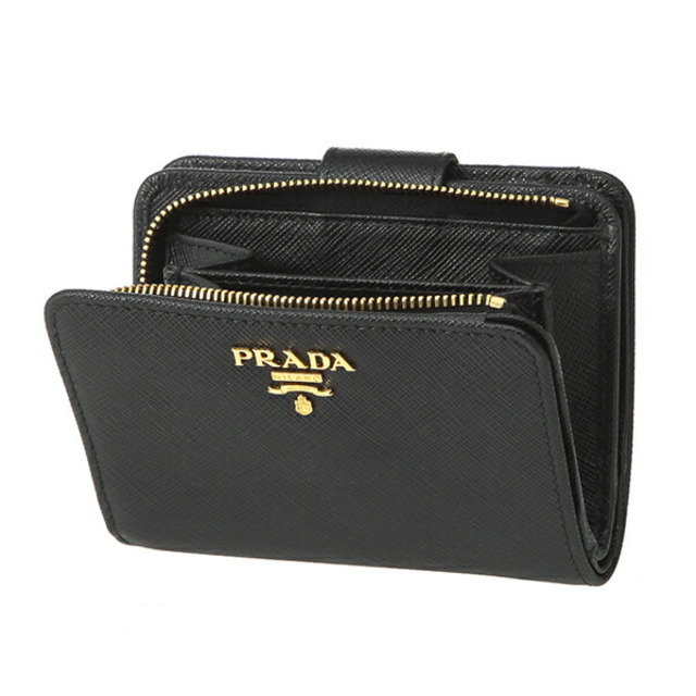 PRADA - 新品 プラダ PRADA 2つ折り財布 サフィアーノ メタル ネロの ...