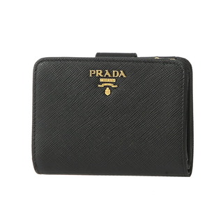 プラダ(PRADA)の新品 プラダ PRADA 2つ折り財布 サフィアーノ メタル ネロ(財布)
