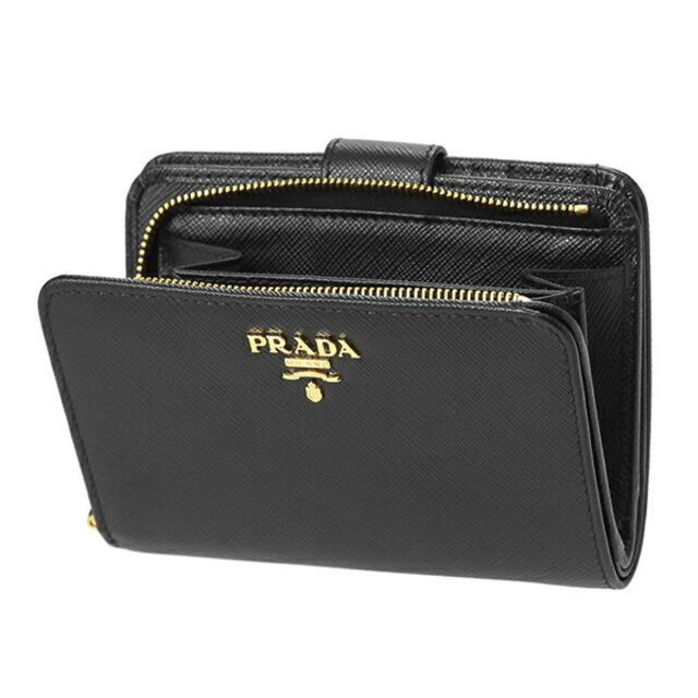 PRADA - 新品 プラダ PRADA 2つ折り財布 サフィアーノ メタル ネロの