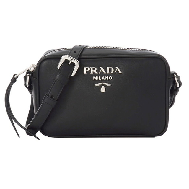 新品 プラダ PRADA ショルダーバッグ ソフトカーフ ブラック 黒約336gNERO本体