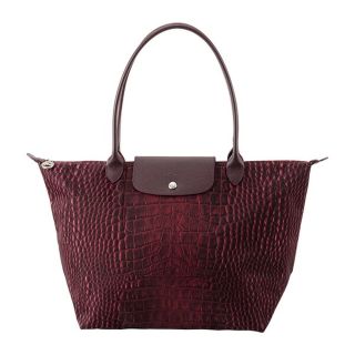 ロンシャン(LONGCHAMP)の新品 ロンシャン LONGCHAMP トートバッグ ル プリアージュ クロコ TOTE BAG Lサイズ ガーネット 赤系(トートバッグ)