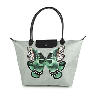 ロンシャン(LONGCHAMP)の新品 ロンシャン LONGCHAMP トートバッグ ル プリアージュ コレクション PAPILLON TOTE BAG Lサイズ グレー系 マルチ(トートバッグ)