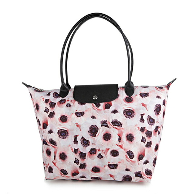 約20cm本体重量新品 ロンシャン LONGCHAMP トートバッグ ル プリアージュ コレクション TOTE BAG Lサイズ ピンク系 マルチ/ブラック 黒