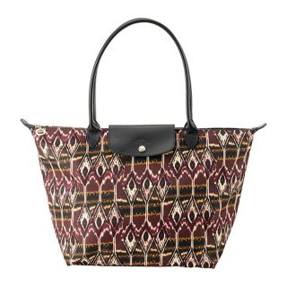 ロンシャン(LONGCHAMP)の新品 ロンシャン LONGCHAMP トートバッグ ル プリアージュ コレクション IKAT TOTE BAG Lサイズ バーガンディ系 マルチ(トートバッグ)