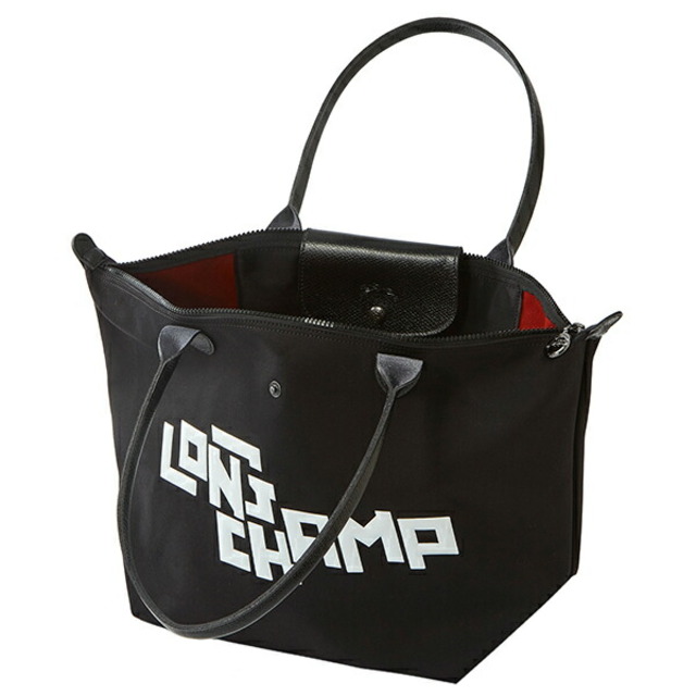 新品 ロンシャン LONGCHAMP トートバッグ ル・プリアージュ LGP スタンプ ノワール/ブラン