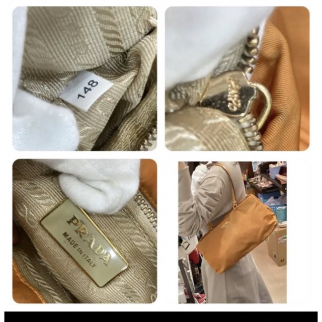 PRADA(プラダ)のPRADA ナイロン　オレンジ　トートバッグ　ポコノ　18655806 レディースのバッグ(トートバッグ)の商品写真