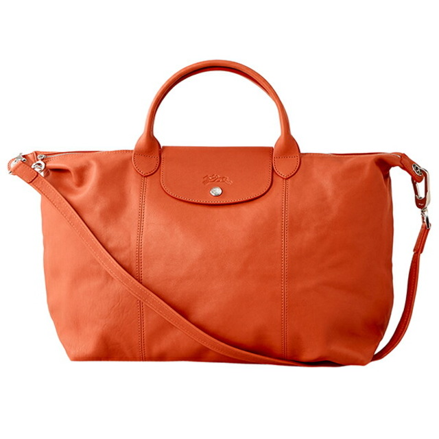 LONGCHAMP(ロンシャン)の新品 ロンシャン LONGCHAMP ハンドバッグ ル・プリアージュ キュイール オランジュ レディースのバッグ(ハンドバッグ)の商品写真