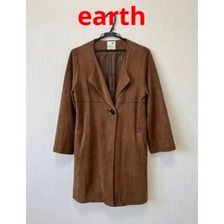 アースミュージックアンドエコロジー(earth music & ecology)のearth ブラウン コート Mサイズ(ロングコート)