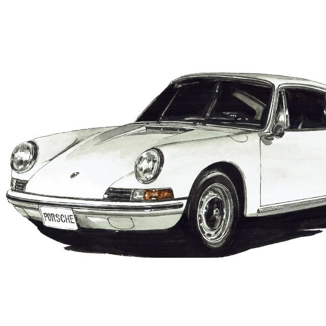 GC-812 ポルシェ911T/959限定版画 直筆サイン額装●作家 平右ヱ門 3