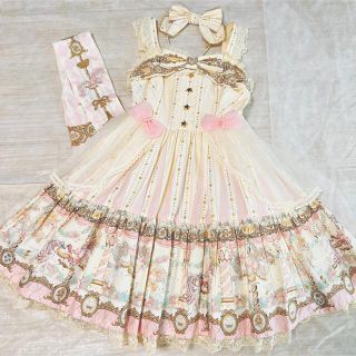 アンジェリックプリティー(Angelic Pretty)のDay Dream Carnival JSK カチューシャ タイツ セット(ひざ丈ワンピース)