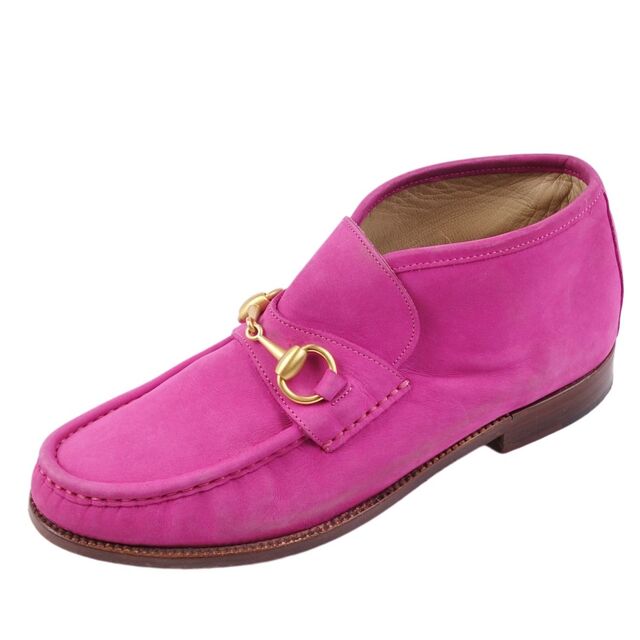 Vintage グッチ GUCCI ブーツ モカシン アンクル ホースビット スウェードレザー シューズ レディース 37C(24cm相当) ピンク | フリマアプリ ラクマ