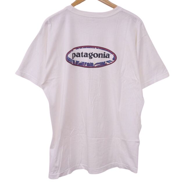 希少 パタゴニア patagonia オーバル ロゴ 90s 半袖 Tシャツ USA製 メンズ L beneficial T's オーガニックコットン  トップス L ホワイト