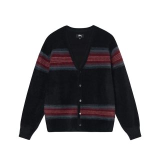 ステューシー(STUSSY)の【即日発送可】stussy stripe shaggy cardigan M(カーディガン)