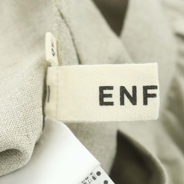 ENFOLD(エンフォルド)のエンフォルド タックパンツ テーパード リネンライク 36 ライトグレージュ レディースのパンツ(その他)の商品写真