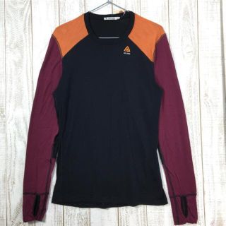 MENs S  アクリマ ライトウール レインフォースド クルーネック LightWool Reinforced Crew Neck ロングスリーブ Tシャツ メリノウール ACLIMA オレンジ系(その他)