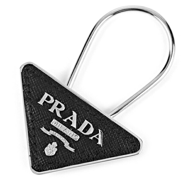 新品 プラダ PRADA キーホルダー サフィアーノ ネロ