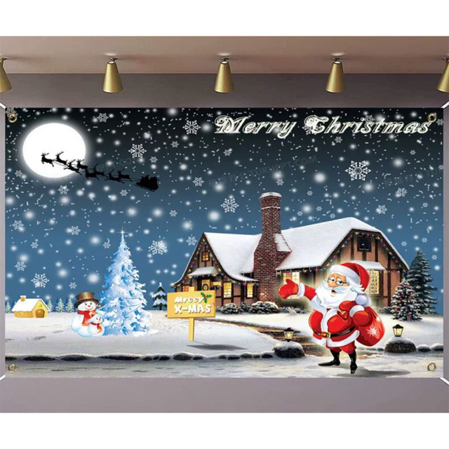 クリスマス装飾背景布 サンタクロースの吊り布 タペストリー 壁掛けタペストリー