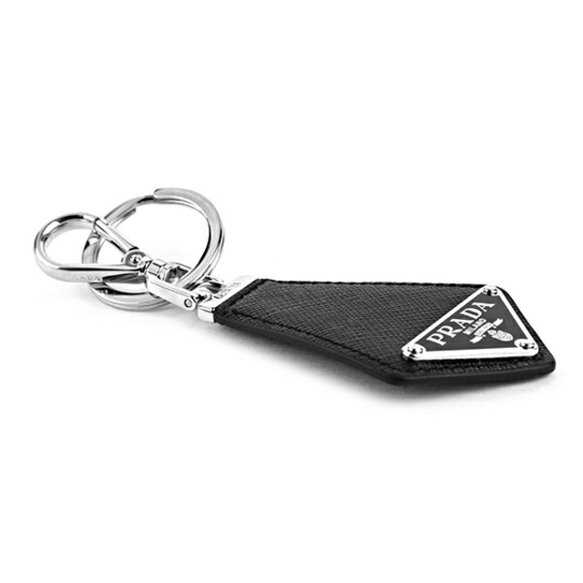 新品 プラダ PRADA キーホルダー サフィアーノ ネロ