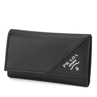 プラダ(PRADA)の新品 プラダ PRADA キーケース サフィアーノ メタル ネロ(キーケース)