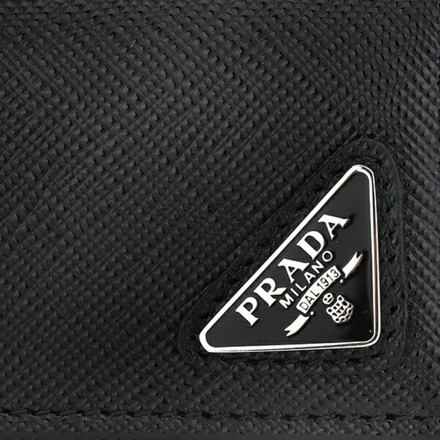 新品 プラダ PRADA キーケース サフィアーノ トライアングル ブラック 黒