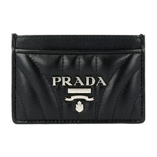 プラダ(PRADA)の新品 プラダ PRADA カードケース ナッパ インプントゥーレ ネロ(名刺入れ/定期入れ)