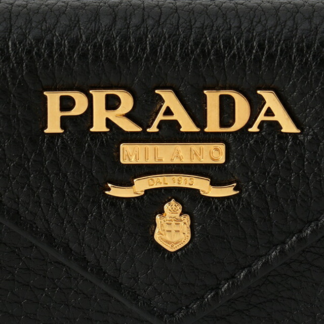 PRADA(プラダ)の新品 プラダ PRADA 3つ折り財布 ヴィッテロ グレイン ブラック 黒 レディースのファッション小物(財布)の商品写真